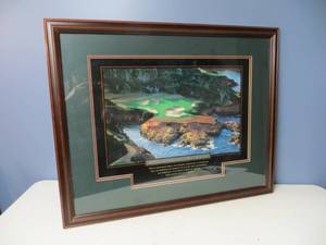 lot 128 image: Framed Golf Art
