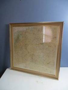 lot 130 image: VINTAGE Framed Double-Sided Map 22