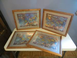 lot 159 image: 4 Framed Maps