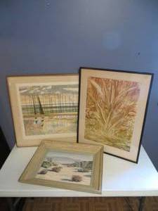 lot 160 image: 3 Framed Pieces of Landscape Wall Art