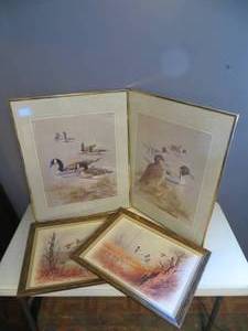 lot 162 image: 4 Pieces of Framed Waterfowl Art