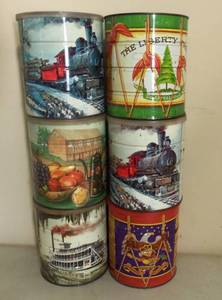 lot 317 image: 6 Decorative Coffee Cans