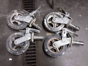 lot 14 image: 4-8 Inch Metal Tech Scaffolding Wheels
