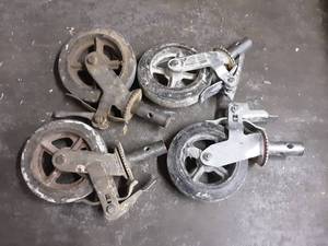 lot 15 image: 4-8 Inch Metal Tech Scaffolding Wheels