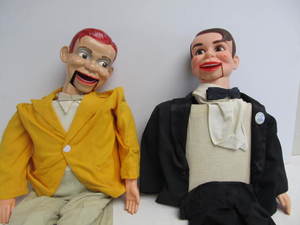 lot 53 image: Pair of Vintage 1950s-60s JURO Jimmy Nelson & Danny ODay Ventriloquist Dummies