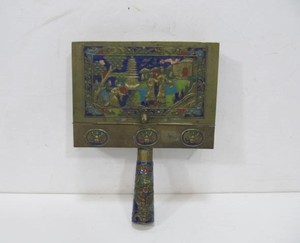 lot 60 image: Old Vintage Solid Brass Oriental Silent Butler wHandle