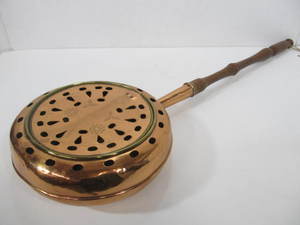 lot 75 image: Large Vintage Copper Chestnut Roaster