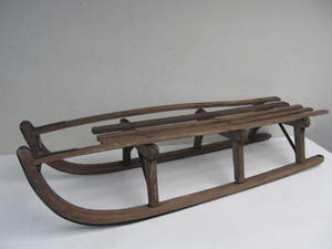lot 125 image: Antique Primitive Wooden Snow Sled