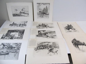lot 94 image: Lot of Vintage Brown & Bigelow Prints by Lionel Barrymore & R.H. Palenske