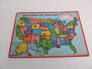 lot 130 image: Complete Vintage VOLKSWAGEN Advertising US Map Puzzle