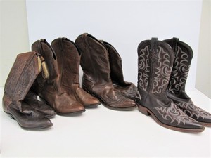 lot 157 image: Group of Assorted Pairs of Leather Cowboy Boots