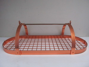 lot 208 image: Large Solid Copper Hanging Pot Rack Chandelier