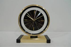 lot 192 image: Working Mod Style Brass AVANTI Desk Clock