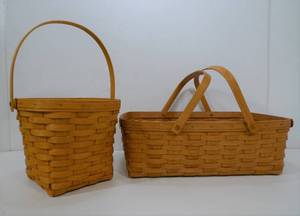 lot 195 image: Nice Pair of LONGABERGER Woven Baskets