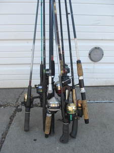 lot 265 image: Large Lot of fishing Rods wReels