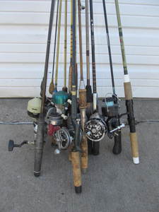 lot 266 image: Large Lot of fishing Rods wReels