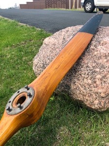 lot 1 image: Beautiful Original 1945 SENSENICH BROS Wood Airplane Propeller