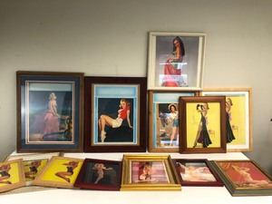 lot 50 image: Large Collection of Original 1940s Era Framed Pinup Prints