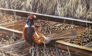 lot 314 image: Jim Hansel At the Crossing Pheasant Farm Framed Print BPI
