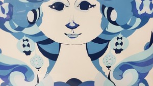 lot 315 image: BJORN WIINBLAD Lady Chandelier Head Dress Large Silkscreen Serigraph Denmark