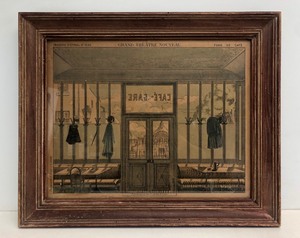 lot 247 image: Vintage 1920s Era Framed French Caf Print