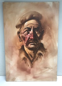 lot 105 image: Original Signed Oil on Canvas Portrait Painting by Listed Artist Maher Morcos