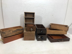 lot 254 image: Lot of Vintage & Antique Wooden File Drawers Cheese Boxes etc.