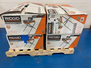 lot 69 image: RIDGID - Lot of 4 Tile Saws with Stand