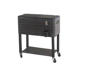 lot 5 image: NEW 80 Qt. Gray Wood Grain Finish Cooler