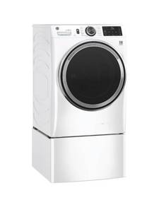 lot 17 image: GE 16 White Laundry Pedestal W Storage Drawer