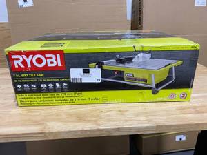 lot 21 image: RYOBI 7 in. 4.8 Amp Tabletop Tile Saw