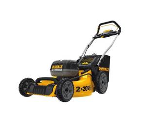 lot 22 image: DEWALT 20 20-V Max Lithium Ion Cordless Walk Behind Push Lawn Mower w (2) 5.0AH batteries and charger