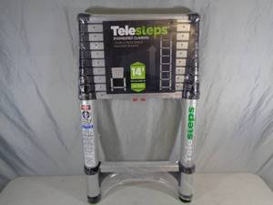 lot 3 image: New Telesteps Telescoping 10.5  14 ft Ladder