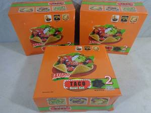 lot 159 image: 6 New Taco Bowl Baking Dishes