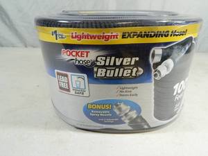 lot 7 image: New 100 Foot Silver Bullet Hose with Bonus Nozzle