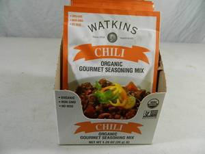 lot 36 image: New 12 Pack of Watkins Chili Seasoning