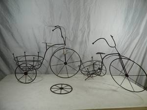 lot 69 image: 2 New Metal Bike Plant Holders