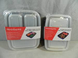 lot 70 image: 2 New Frigidaire 20 Piece Sectioned Food Prep Container Sets