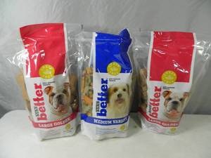 lot 102 image: 3 New 4lb Bags of Nunn Better Dog Bones