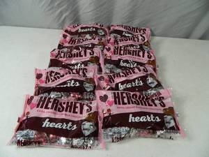 lot 115 image: 10 New Bags of Extra Creamy Hershey Hearts