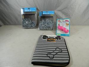 lot 186 image: 2 New Heavy Duty Tie Out Chains and More