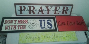 lot 162 image: 4 woodensigns