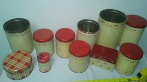 lot 168 image: Vintage metal canister set.