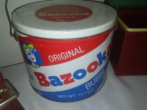 lot 178 image: Bazooka gum can, cash register and box.
