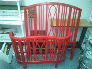 lot 208 image: Headboard footboard antique metal