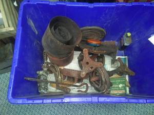 lot 222 image: Cast & steal Antique furnace, stove pieces,