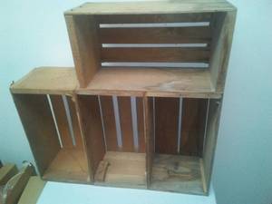 lot 226 image: 4 Wood Boxes as shelving.