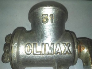lot 281 image: # 51 Rare Climax grinder, chopper attachments, cast.