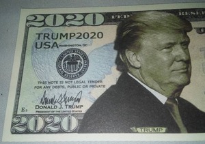 lot 298 image: 2020 Donald Trump Paper Currency