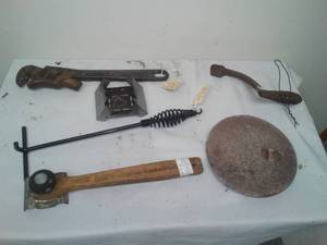 lot 329 image: Cast stove pieces & more